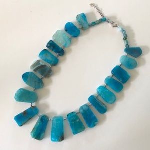 Stunning Aqua Stone Statement Necklace